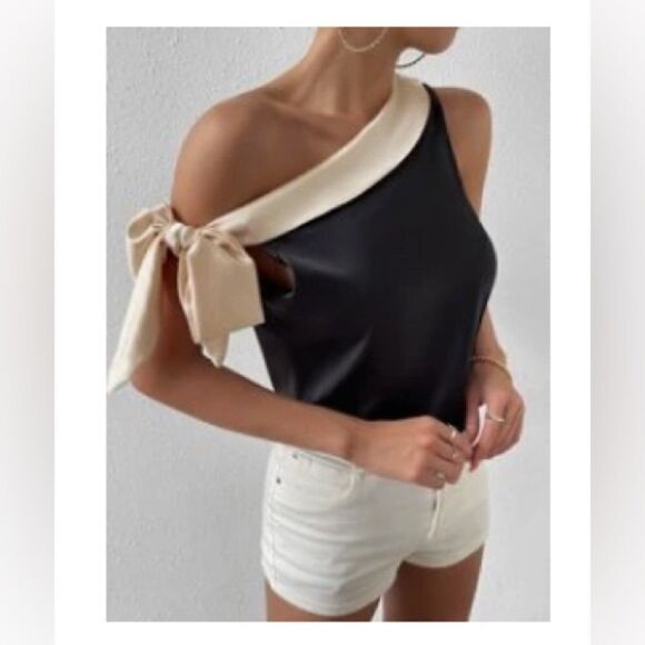 silk off the shoulder shirt - Picture 1 of 1